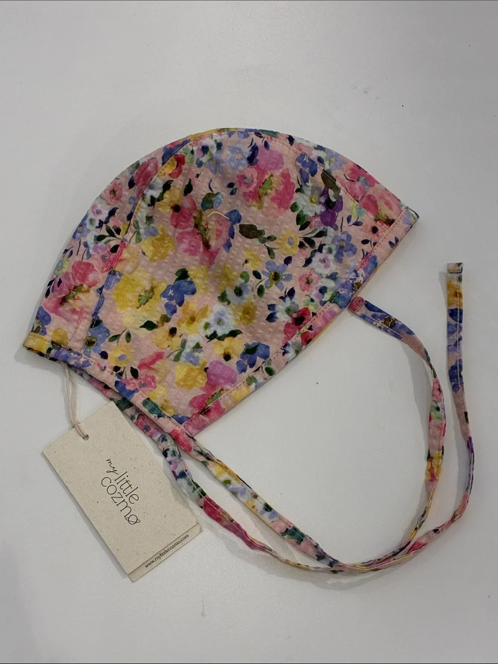 Floral Cotton Bonnet for Kids - Pink Multi